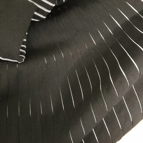 Hugo Boss Black Striped V Neck Sweater Knit  Knee Length Dress SZ XL NWT - Picture 8 of 11